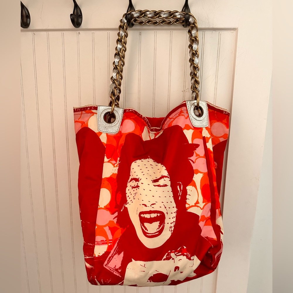 Coach Nylon Tote - Chain Strap- Bonnie Cashin Print